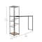 Flash Furniture Jura Metal Bar and Wine Table w/2 Slanted Shelves for Bottle Storage and Hanging Glass, Black Frame NAN-F-HY-B23102-BLKBRN-GG - alternate 4